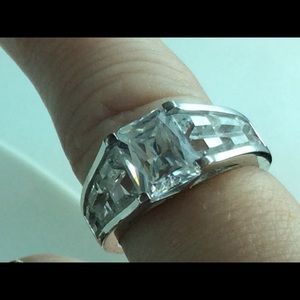 Diamonique sterling silver ring